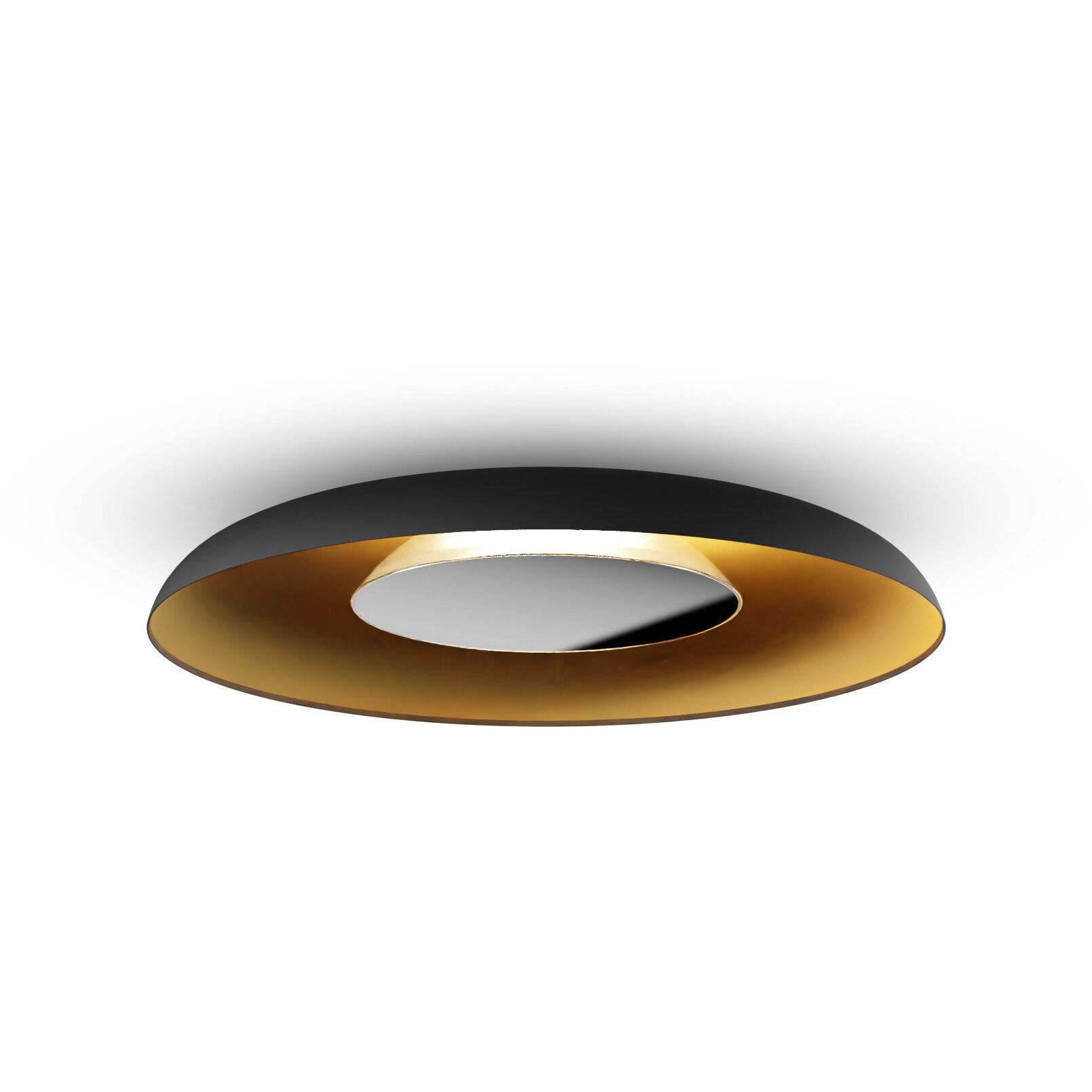 Ramen LED 24 inch Chrome and Matte Black with Gold Interior ADA Wall Sconce/Pendant Wall Light, Hardwire